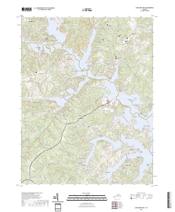 Lake Anna West, VA — USGS 7.5-minute topo (2022)