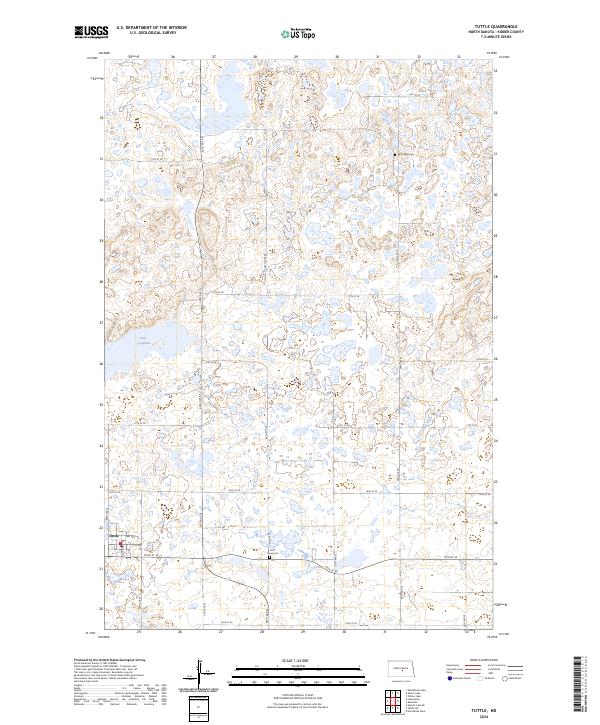 Tuttle, ND — USGS 7.5-minute topo (2024)