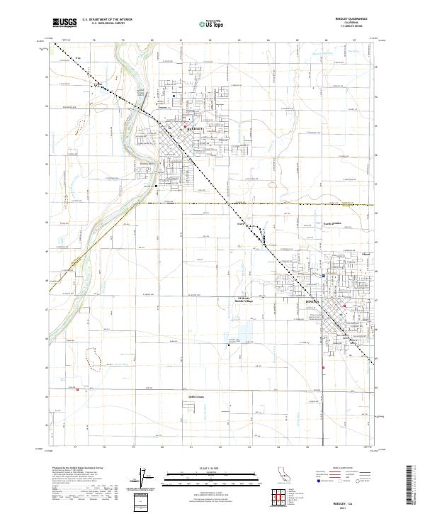 Reedley, CA — USGS 7.5-minute topo (2021)