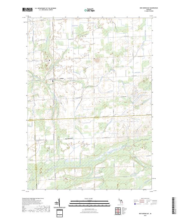 New Greenleaf, MI — USGS 7.5-minute topo (2023)