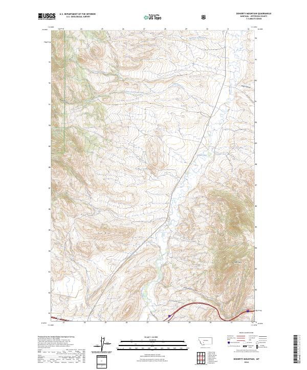 Doherty Mountain, MT — USGS 7.5-minute topo (2024)