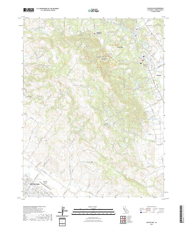 Glen Ellen, CA — USGS 7.5-minute topo (2021)