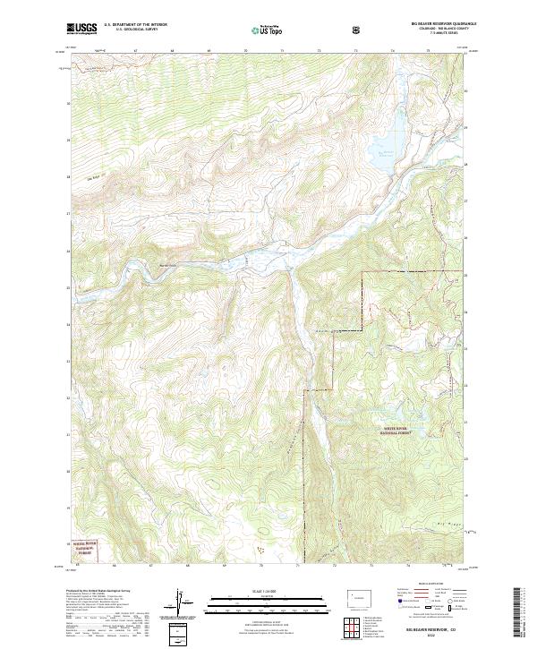 Big Beaver Reservoir, CO — USGS 7.5-minute topo (2022)