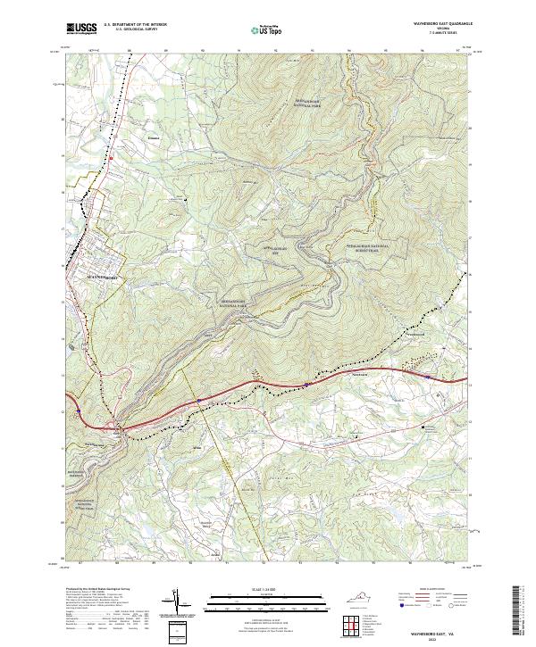 Waynesboro East, VA — USGS 7.5-minute topo (2022)