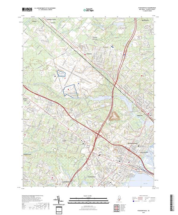 Pleasantville, NJ — USGS 7.5-minute topo (2023)