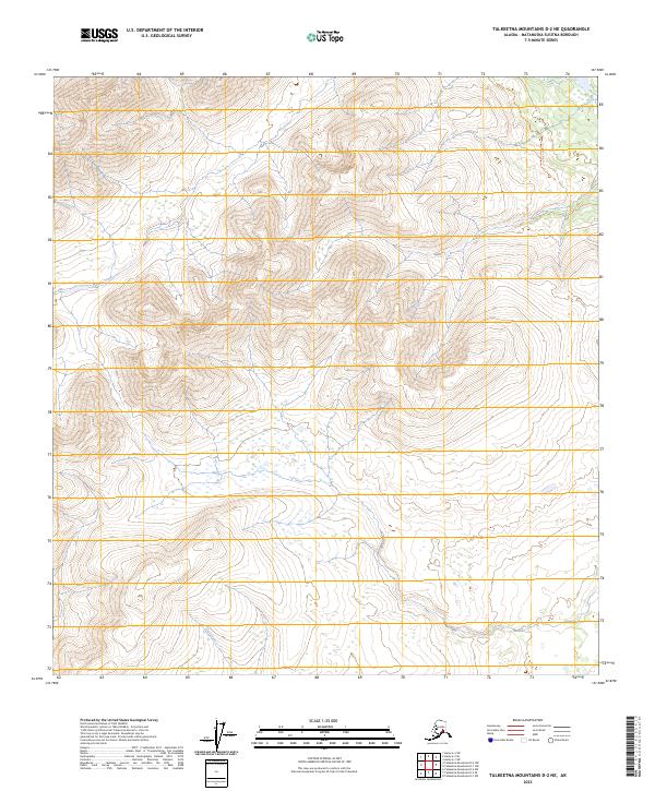 Talkeetna Mountains D-2 NE, AK — USGS 7.5-minute topo (2023)