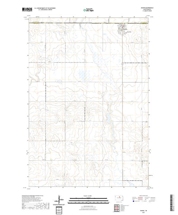 Hoven, SD — USGS 7.5-minute topo (2021)
