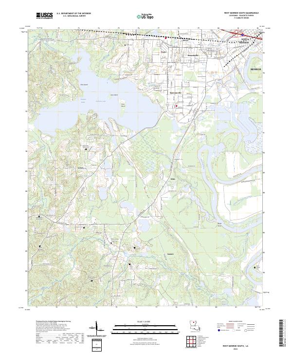 West Monroe South, LA — USGS 7.5-minute topo (2024)