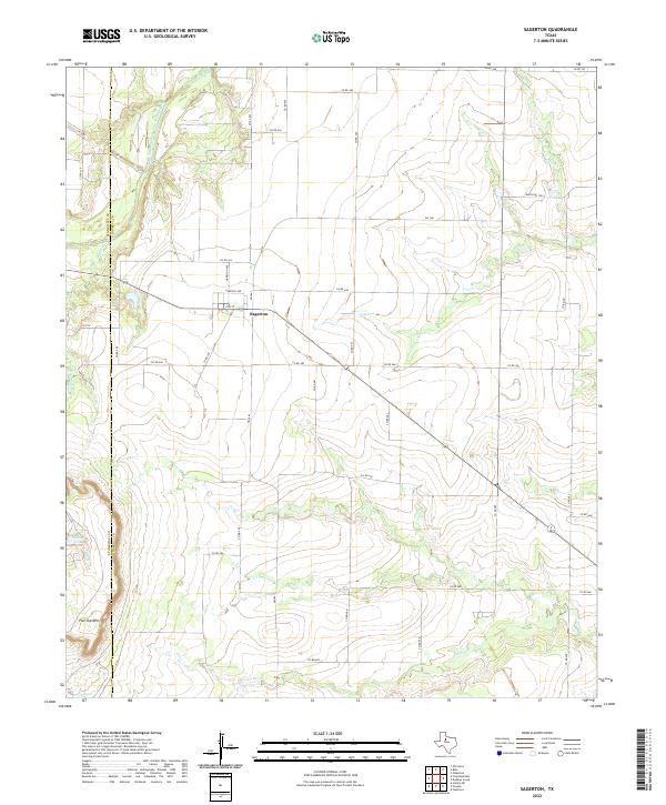 Sagerton, TX — USGS 7.5-minute topo (2022)