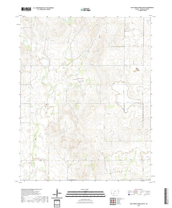 East Kiowa Creek South, KS — USGS 7.5-minute topo (2022)