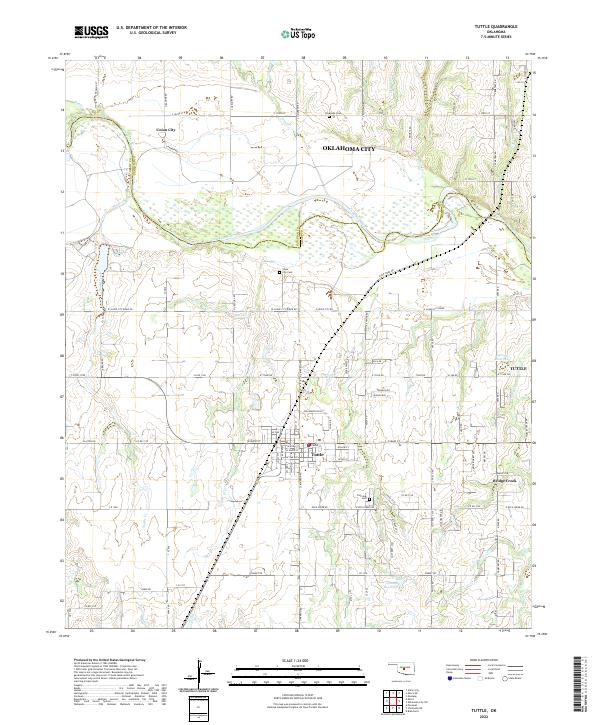 Tuttle, OK — USGS 7.5-minute topo (2022)