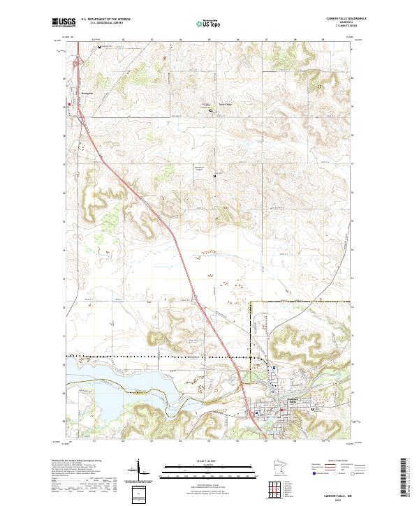 Cannon Falls, MN — USGS 7.5-minute topo (2022)