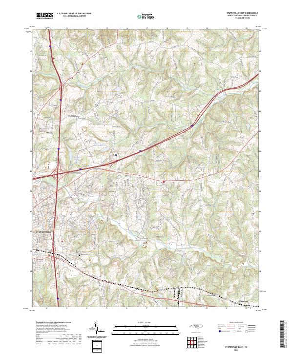 Statesville East, NC — USGS 7.5-minute topo (2022)