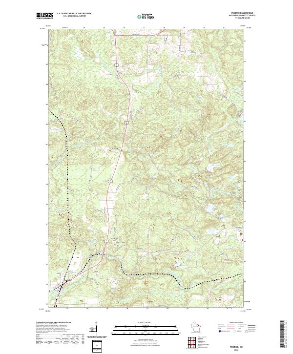 Pembine, WI — USGS 7.5-minute topo (2022)
