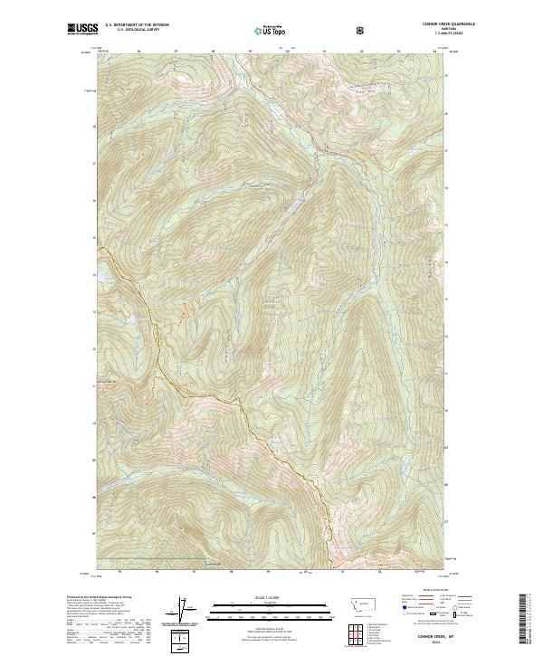 Connor Creek, MT — USGS 7.5-minute topo (2024)