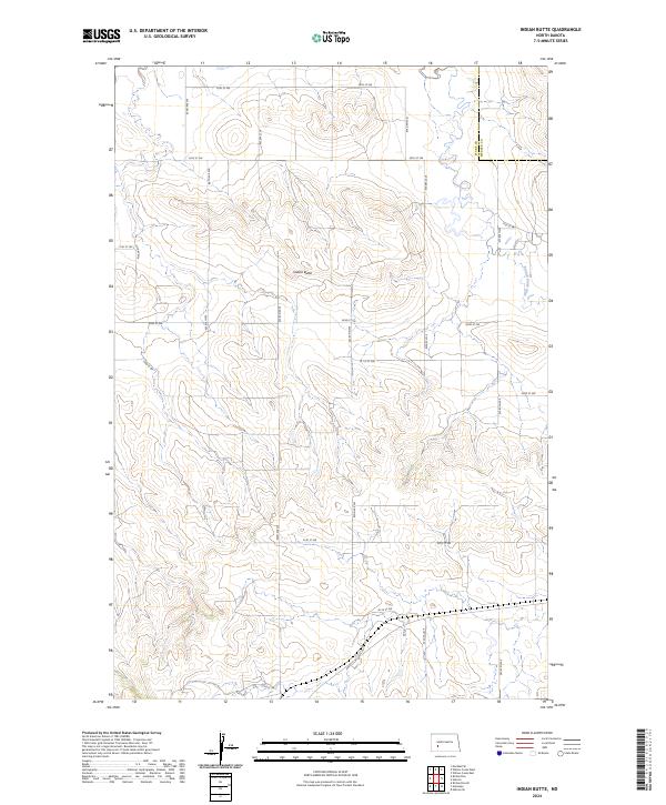 Indian Butte, ND — USGS 7.5-minute topo (2024)