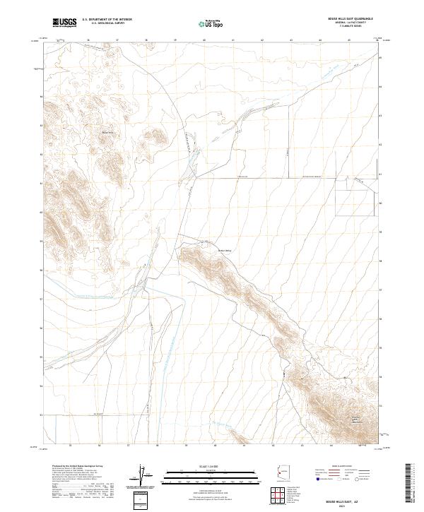Bouse Hills East, AZ — USGS 7.5-minute topo (2021)