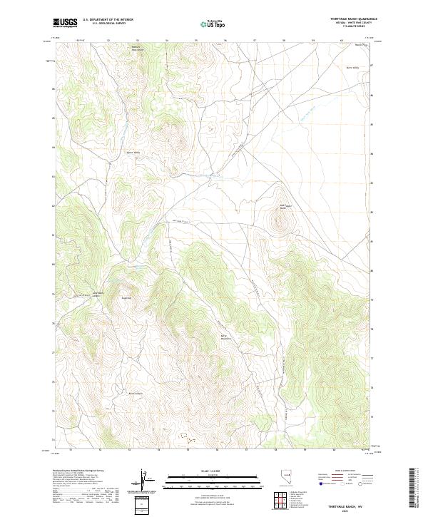 Thirtymile Ranch, NV — USGS 7.5-minute topo (2021)