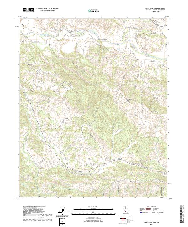 Santa Rosa Hills, CA — USGS 7.5-minute topo (2021)