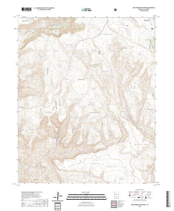 Cane Springs Mountain, AZ — USGS 7.5-minute topo (2023)