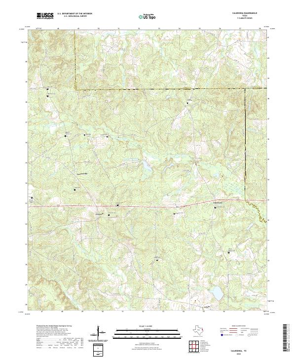 Caledonia, TX — USGS 7.5-minute topo (2022)