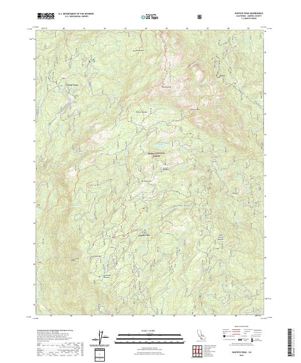 Shuteye Peak, CA — USGS 7.5-minute topo (2021)