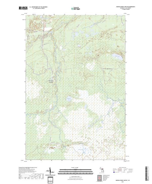 Muskallonge Lake SE, MI — USGS 7.5-minute topo (2023)