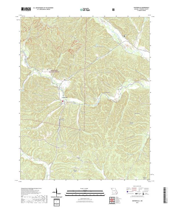 Centerville, MO — USGS 7.5-minute topo (2021)