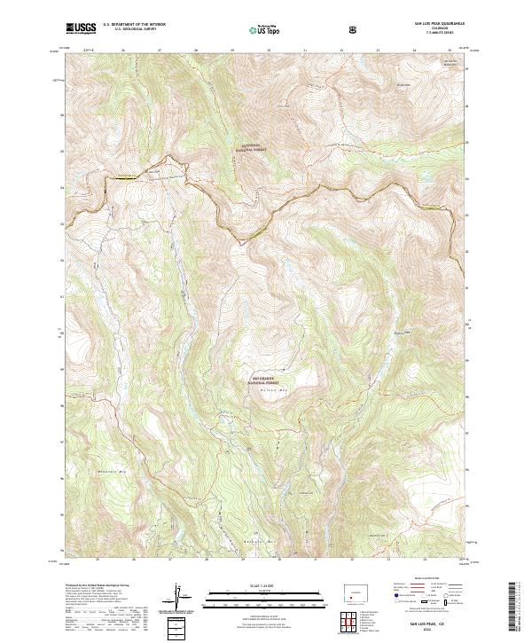 San Luis Peak, CO — USGS 7.5-minute topo (2022)