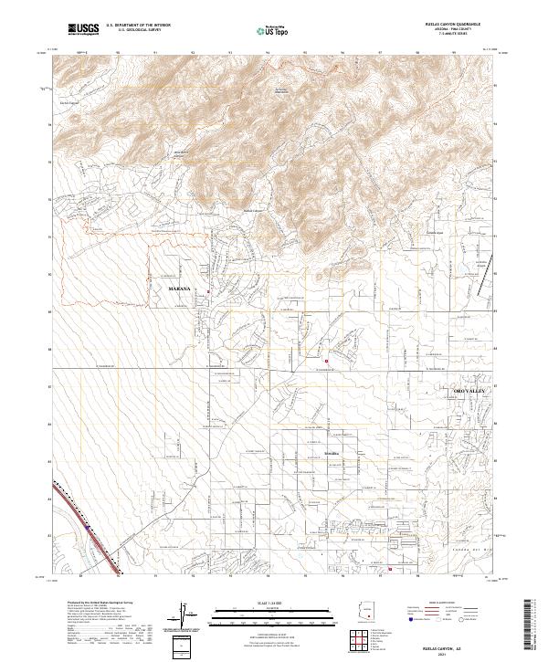 Ruelas Canyon, AZ — USGS 7.5-minute topo (2021)