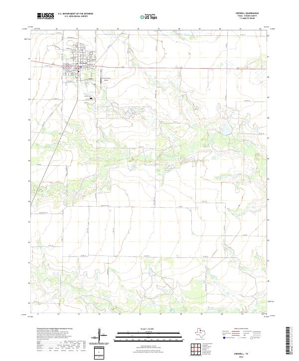 Crowell, TX — USGS 7.5-minute topo (2022)