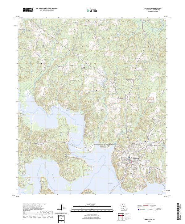 Farmerville, LA — USGS 7.5-minute topo (2024)