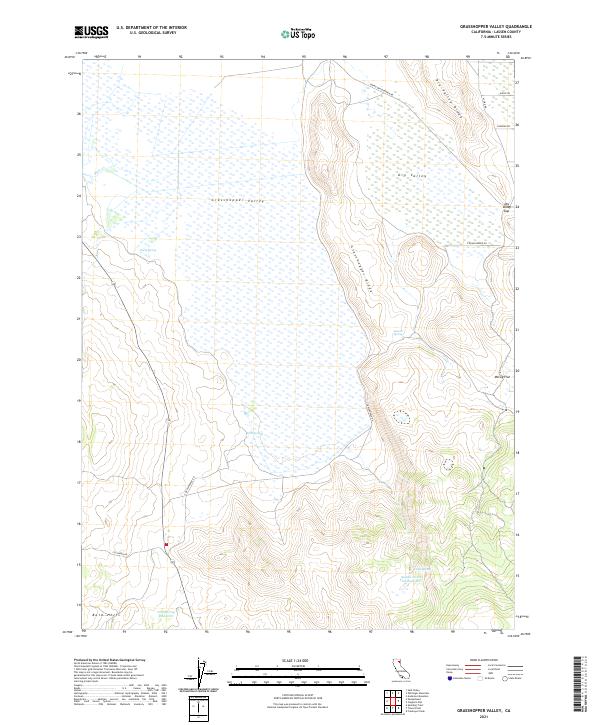 Grasshopper Valley, CA — USGS 7.5-minute topo (2021)