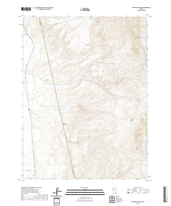 Papoose Canyon, NV — USGS 7.5-minute topo (2021)