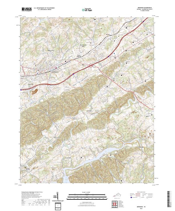 Abingdon, VA — USGS 7.5-minute topo (2022)