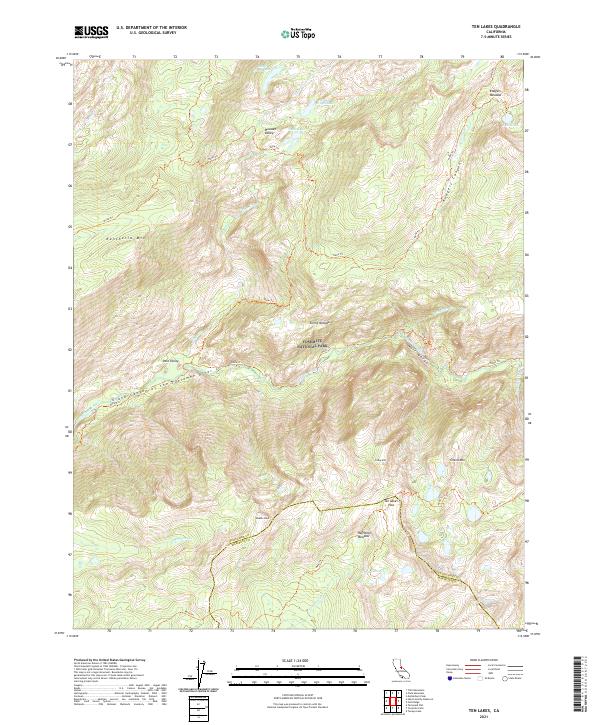 Ten Lakes, CA — USGS 7.5-minute topo (2021)