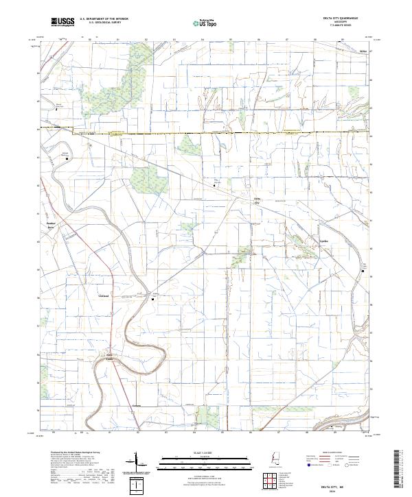 Delta City, MS — USGS 7.5-minute topo (2024)