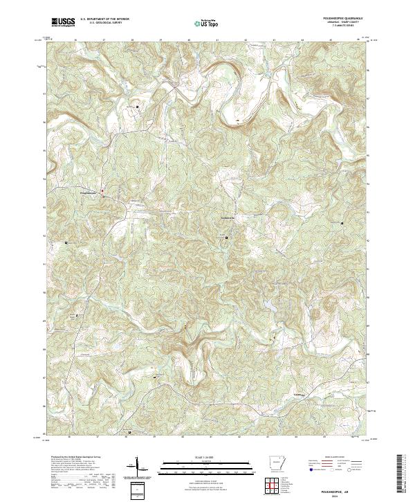 Poughkeepsie, AR — USGS 7.5-minute topo (2024)