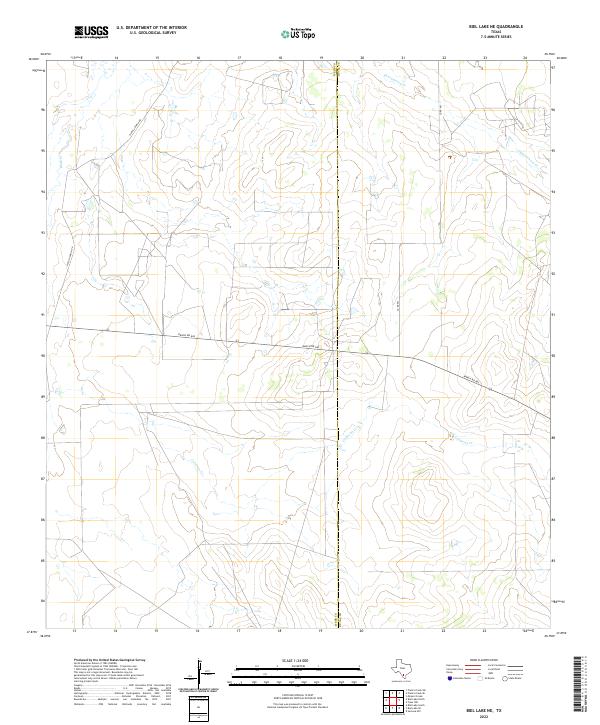 Biel Lake NE, TX — USGS 7.5-minute topo (2022)