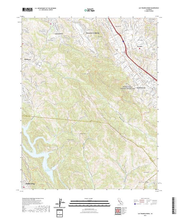 Las Trampas Ridge, CA — USGS 7.5-minute topo (2021)