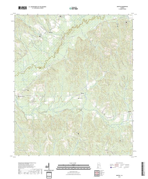 Mantua, AL — USGS 7.5-minute topo (2024)