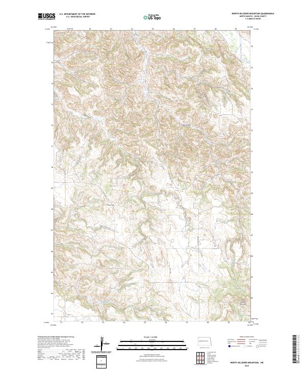 North Killdeer Mountain, ND — USGS 7.5-minute topo (2024)