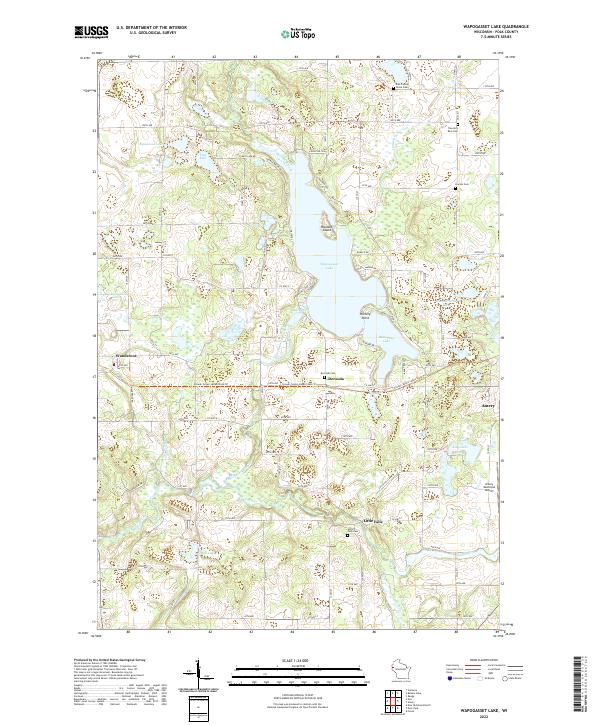 Wapogasset Lake, WI — USGS 7.5-minute topo (2022)
