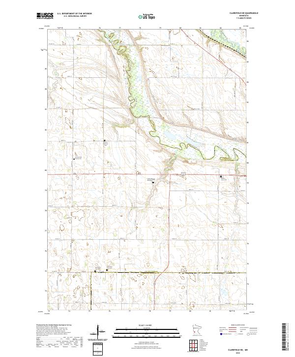 Clarkfield NE, MN — USGS 7.5-minute topo (2022)