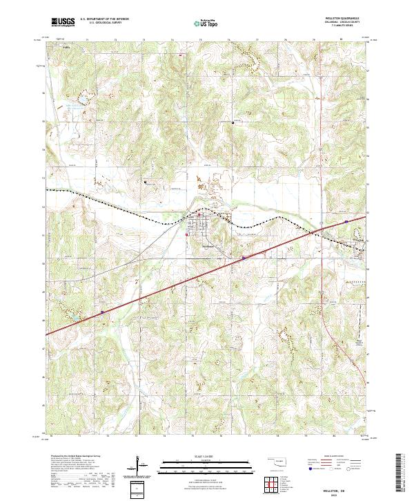 Wellston, OK — USGS 7.5-minute topo (2022)