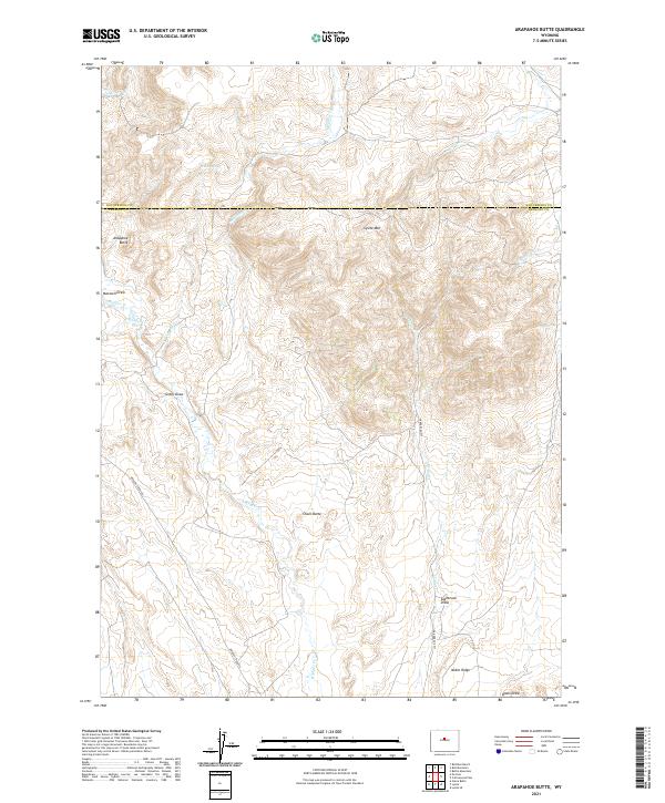 Arapahoe Butte, WY — USGS 7.5-minute topo (2021)