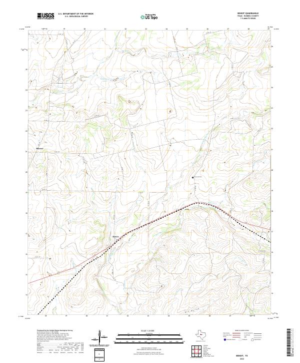 Benoit, TX — USGS 7.5-minute topo (2022)
