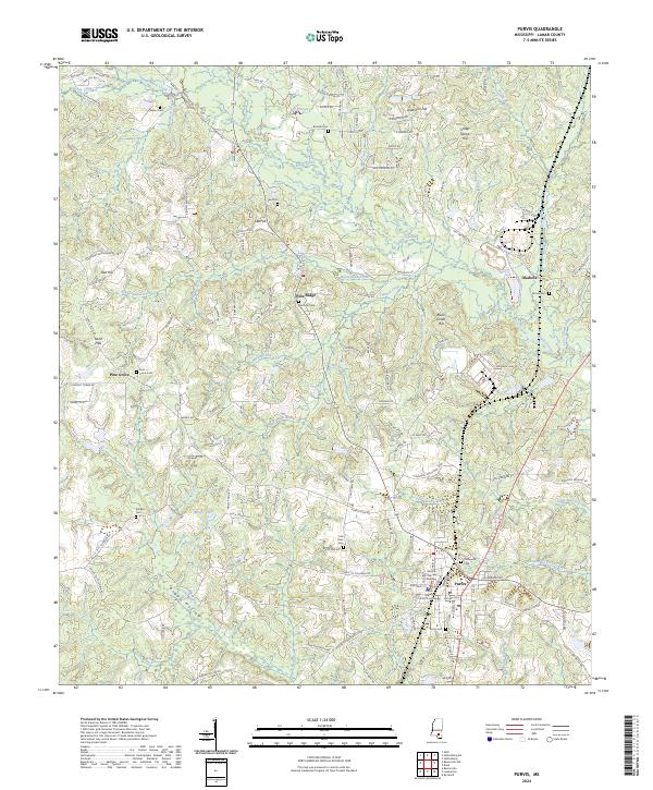 Purvis, MS — USGS 7.5-minute topo (2024)