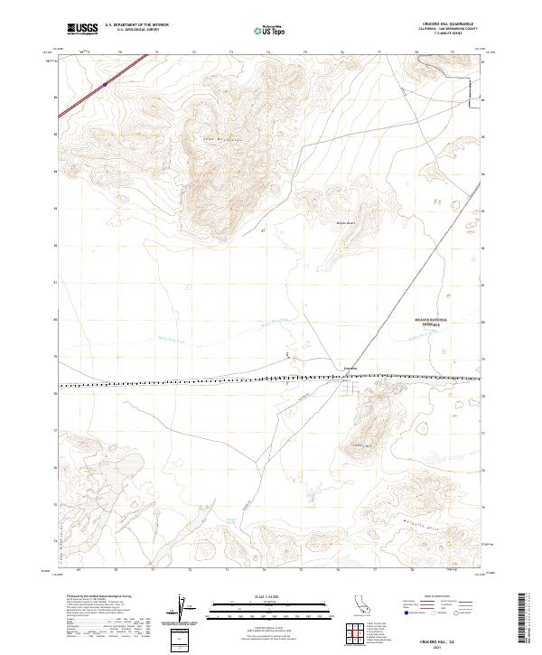 Crucero Hill, CA — USGS 7.5-minute topo (2021)