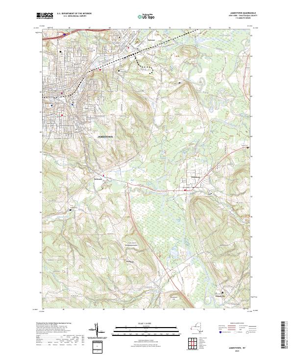Jamestown, NY — USGS 7.5-minute topo (2023)